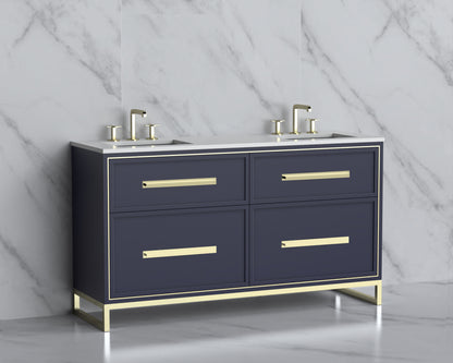 Profile 60D" Free Standing Vanity Cabinet with Contempo Feet/Base