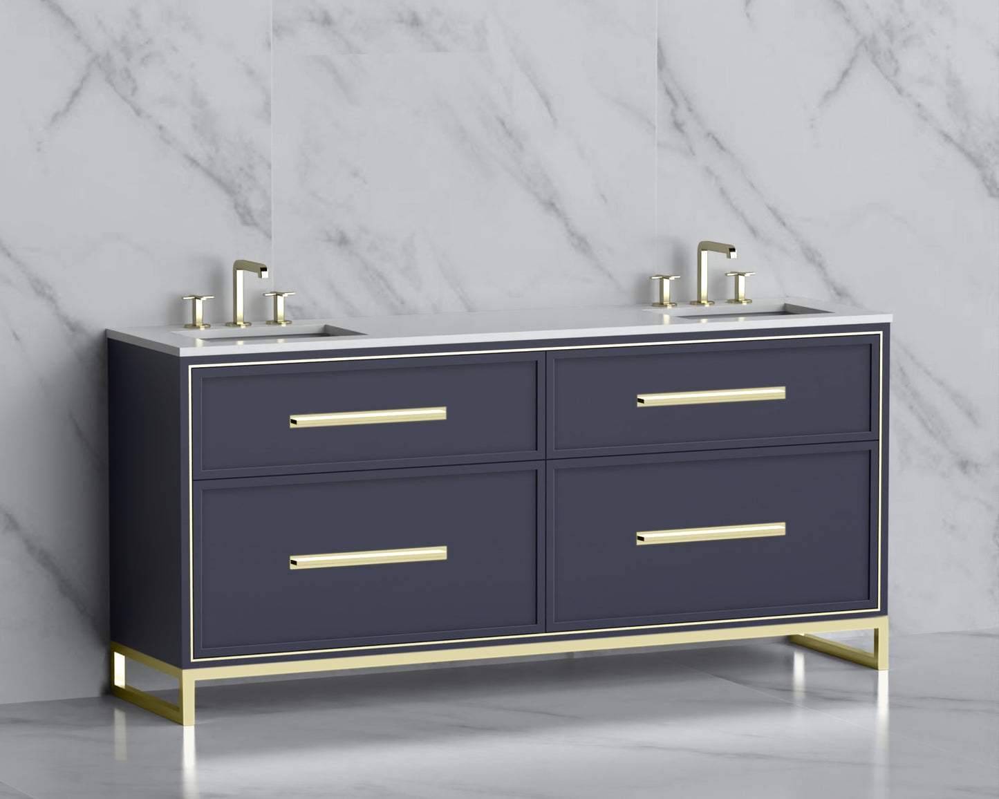 Profile 72" Free Standing Vanity Cabinet with Contempo Feet/Base