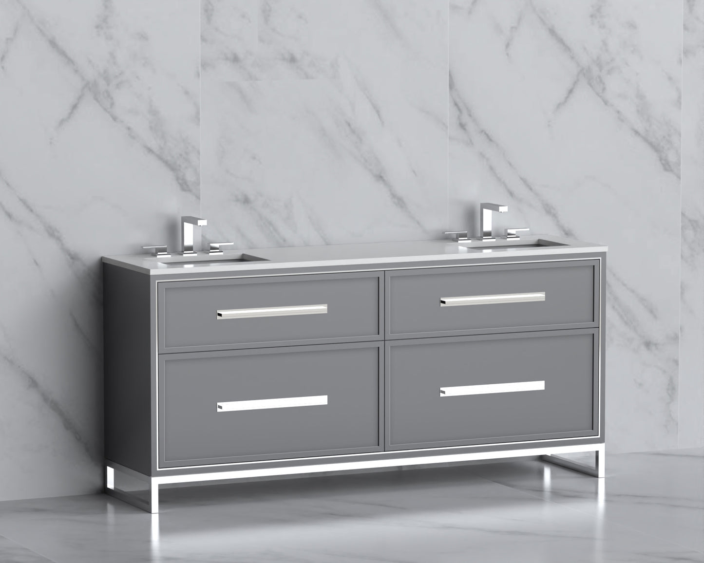 Profile 72" Free Standing Vanity Cabinet with Contempo Feet/Base