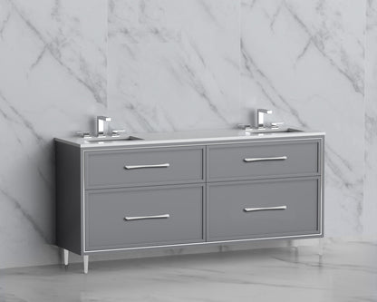 Profile 72" Free standing Vanity Cabinet with Mid-Century Feet