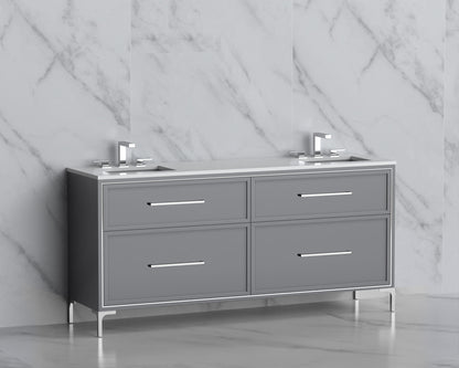 Profile 72" Free standing Vanity Cabinet with Trendsitional Feet