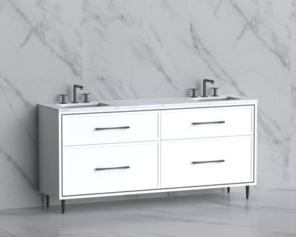 Profile 72" Free standing Vanity Cabinet with Mid-Century Feet