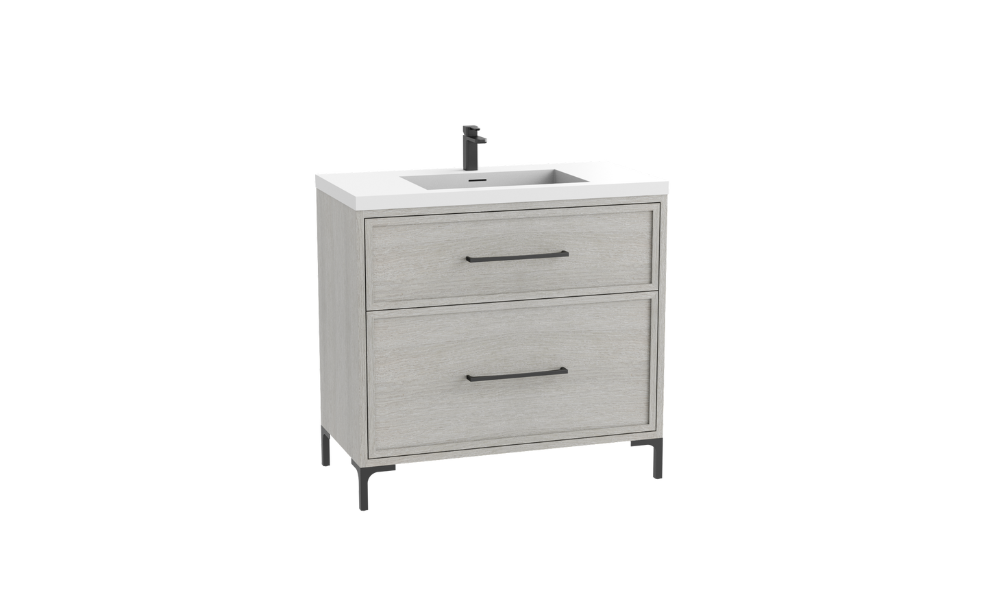 Profile SE 42" Free standing Vanity Cabinet with Trendsitional Feet