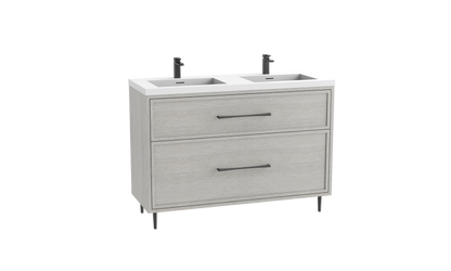 Profile SE 48D" Free standing Vanity Cabinet with Mid-Century Feet