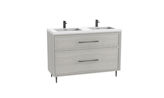 Profile SE 48D" Free standing Vanity Cabinet with Mid-Century Feet