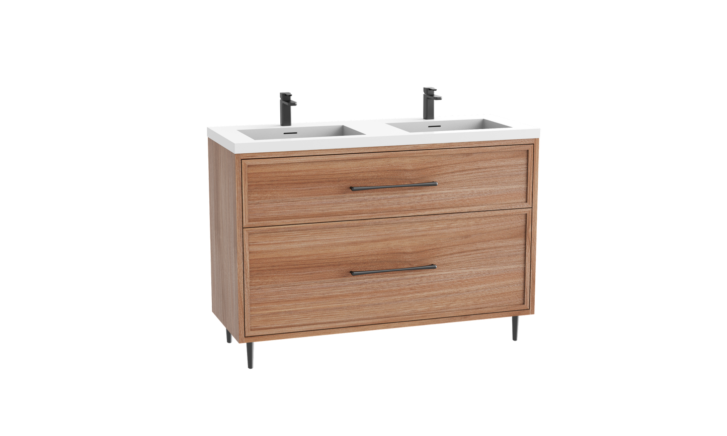 Profile SE 48D" Free standing Vanity Cabinet with Mid-Century Feet