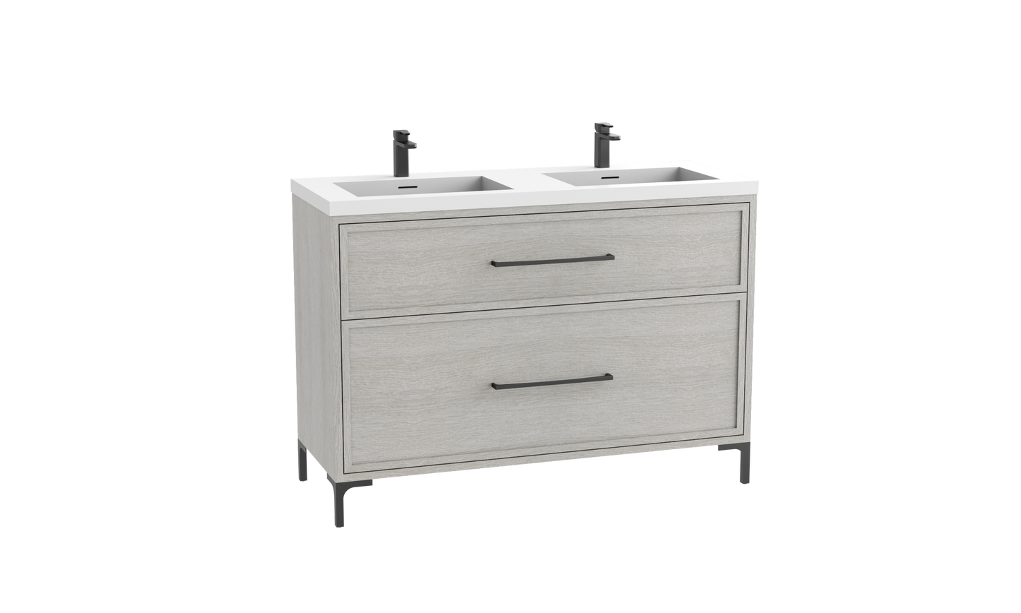 Profile SE 48D" Free standing Vanity Cabinet with Trendsitional Feet