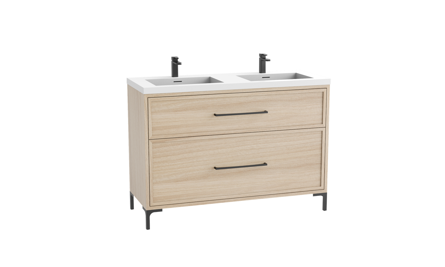 Profile SE 48D" Free standing Vanity Cabinet with Trendsitional Feet