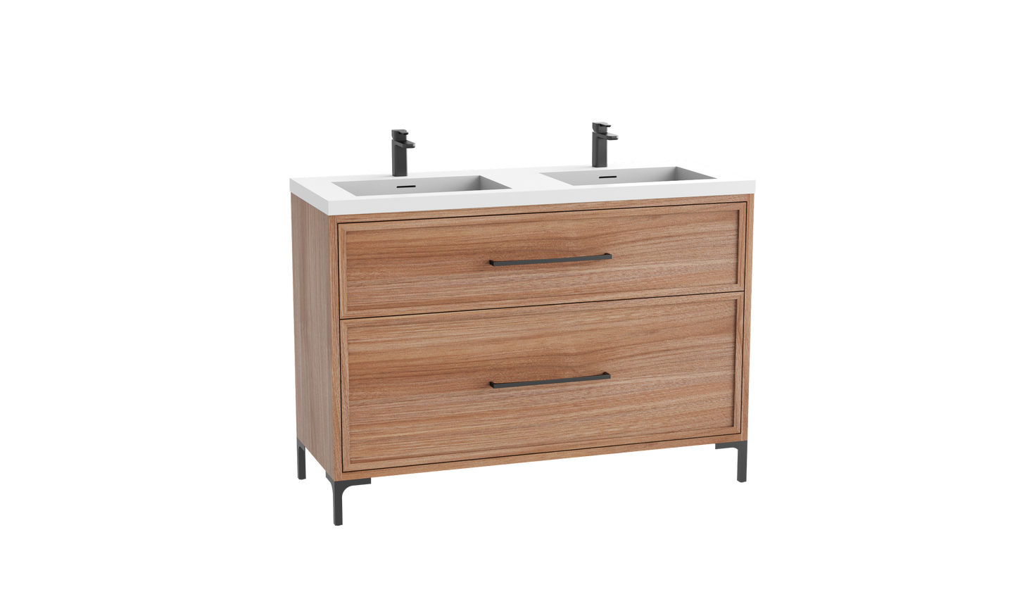 Profile SE 48D" Free standing Vanity Cabinet with Trendsitional Feet