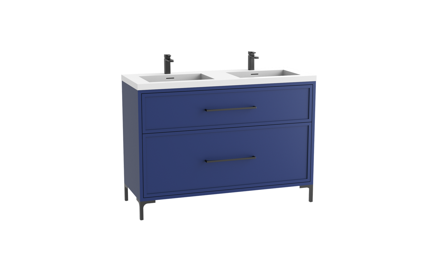 Profile SE 48D" Free standing Vanity Cabinet with Trendsitional Feet