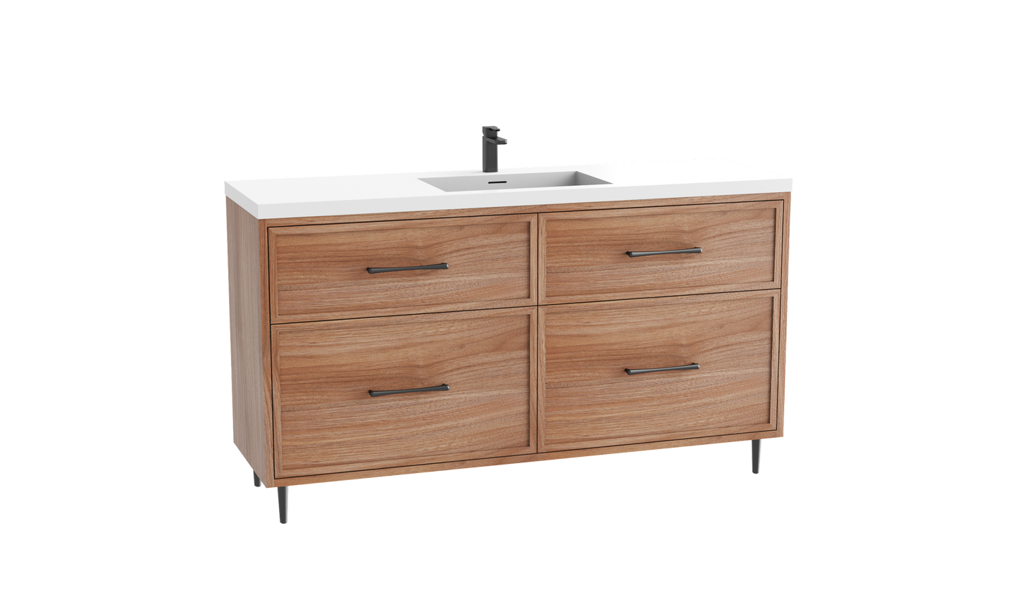 Profile SE 60C" Free standing Vanity Cabinet with Mid-Century Feet