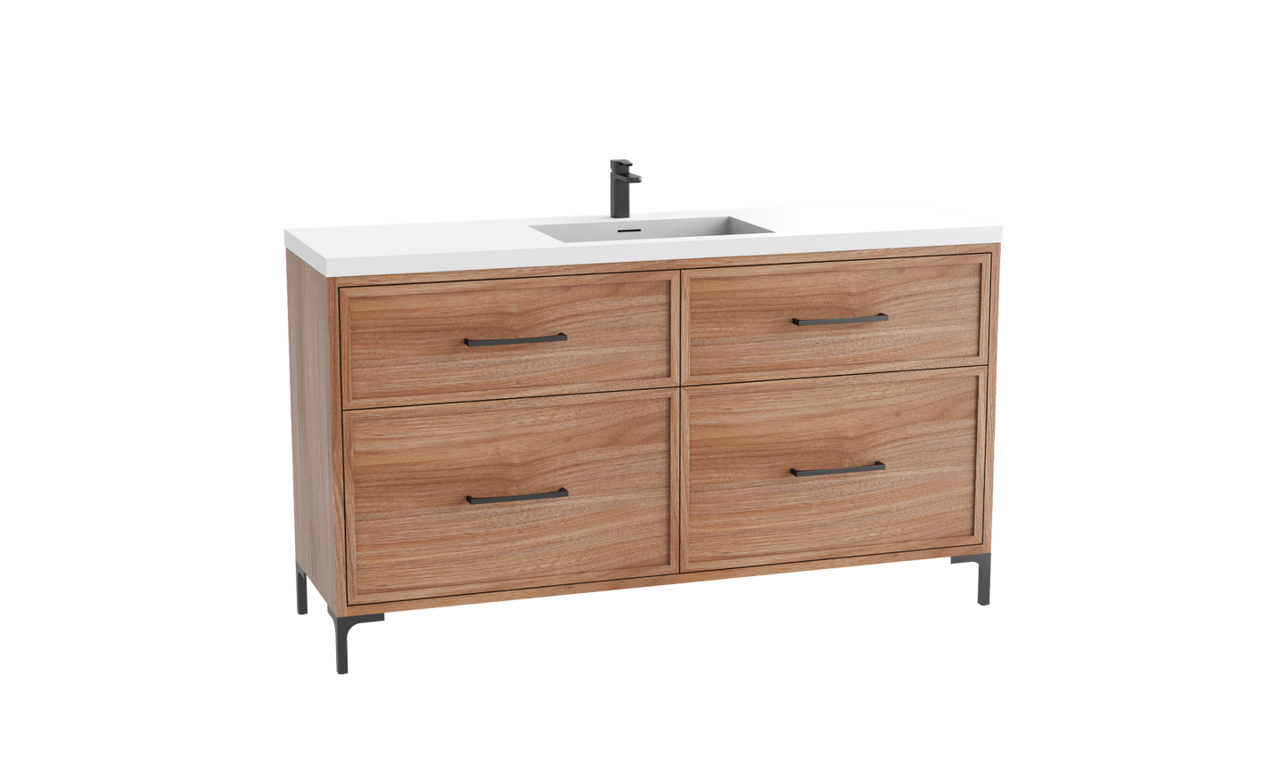 Profile SE 60C" Free standing Vanity Cabinet with Trendsitional Feet