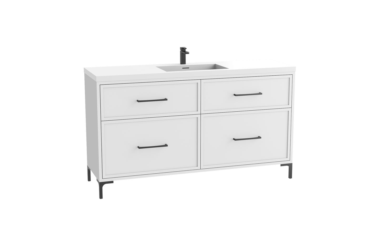 Profile SE 60C" Free standing Vanity Cabinet with Trendsitional Feet