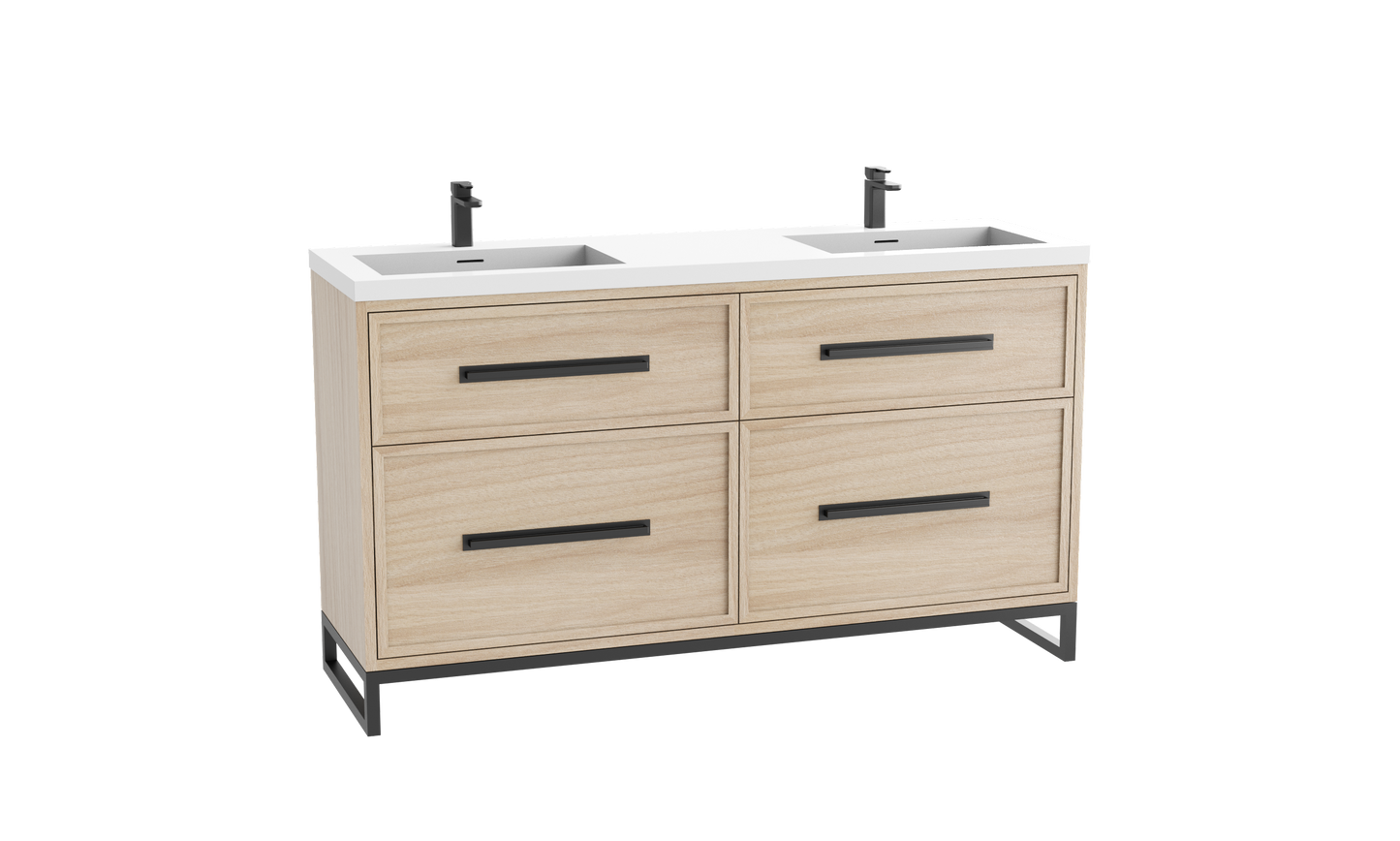 Profile SE 72D" Free standing Vanity Cabinet with Contempo Feet/Base