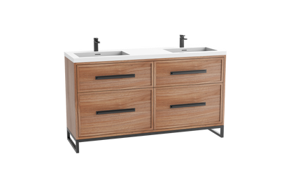Profile SE 60D" Free standing Vanity Cabinet with Contempo Feet/Base