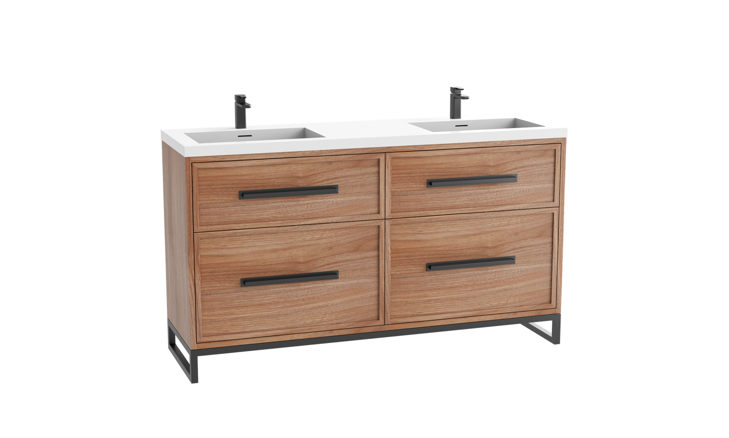 Profile SE 72D" Free standing Vanity Cabinet with Contempo Feet/Base