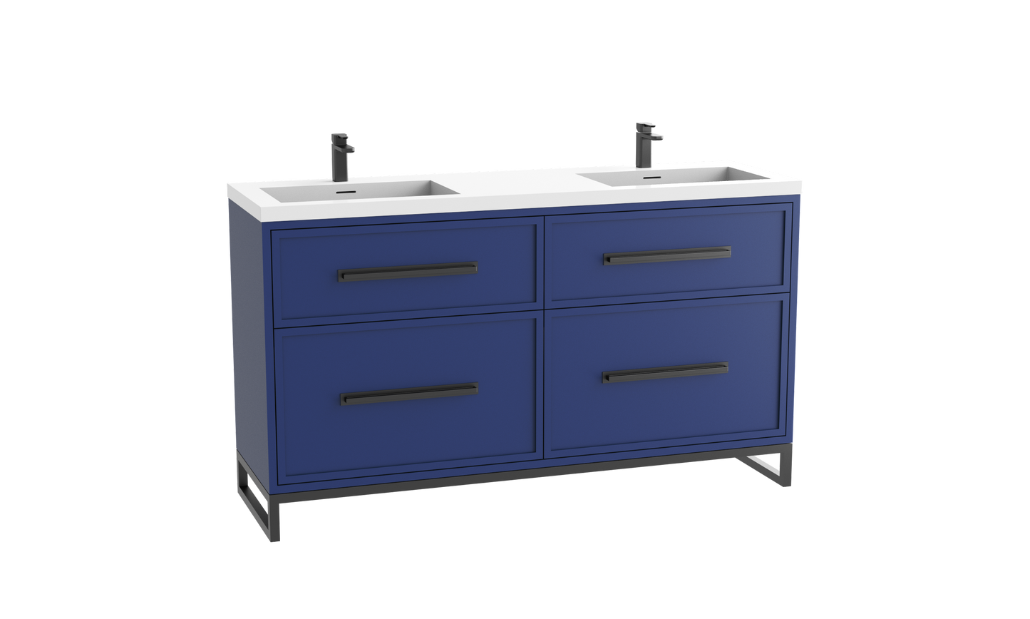 Profile SE 60D" Free standing Vanity Cabinet with Contempo Feet/Base