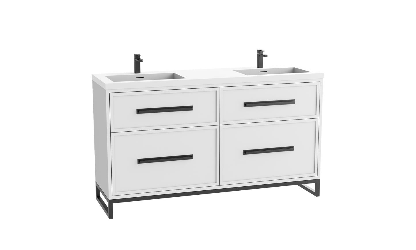 Profile SE 72D" Free standing Vanity Cabinet with Contempo Feet/Base
