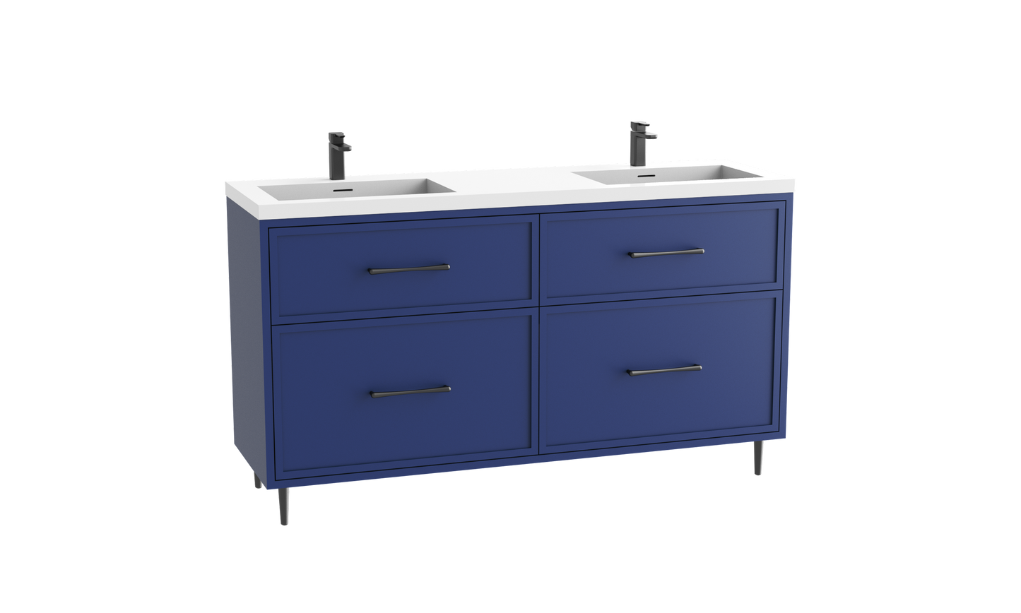 Profile SE 72D" Free standing Vanity Cabinet with Mid-Century Feet