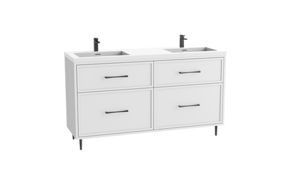Profile SE 72D" Free standing Vanity Cabinet with Mid-Century Feet
