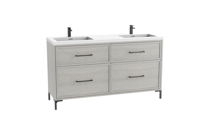Profile SE 72D" Free standing Vanity Cabinet with Trendsitional Feet