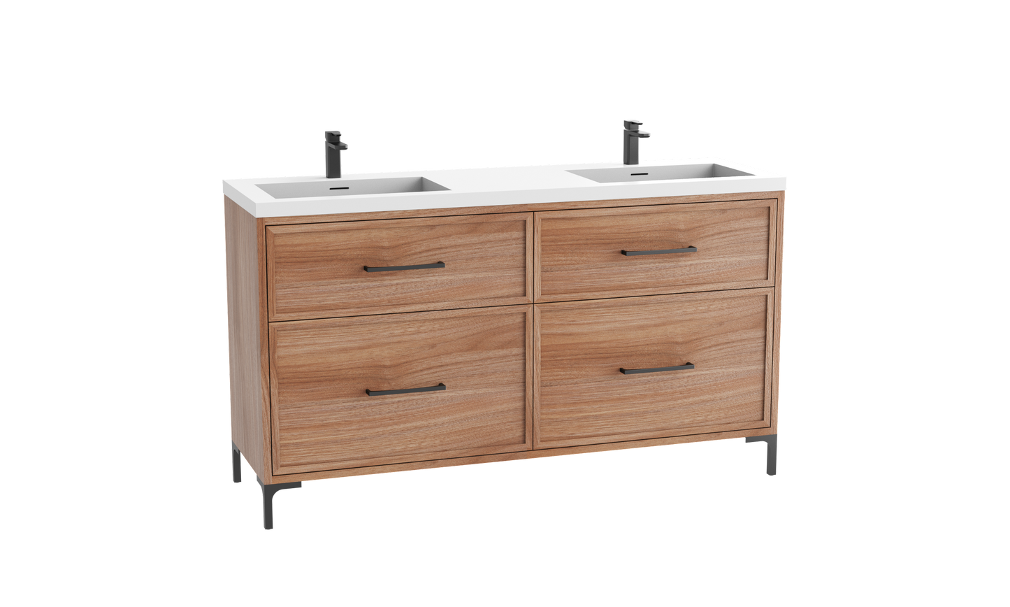 Profile SE 72D" Free standing Vanity Cabinet with Trendsitional Feet