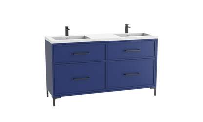 Profile SE 60D" Free standing Vanity Cabinet with Trendsitional Feet