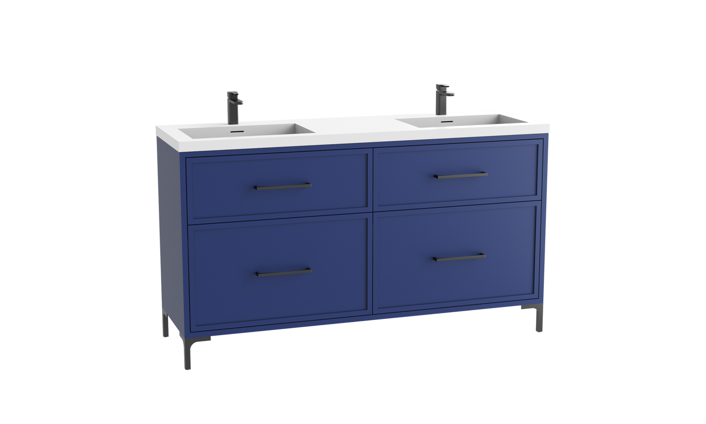 Profile SE 72D" Free standing Vanity Cabinet with Trendsitional Feet