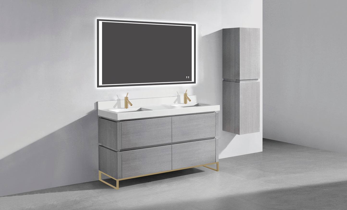 Metro 60D" Free Standing Vanity Cabinet