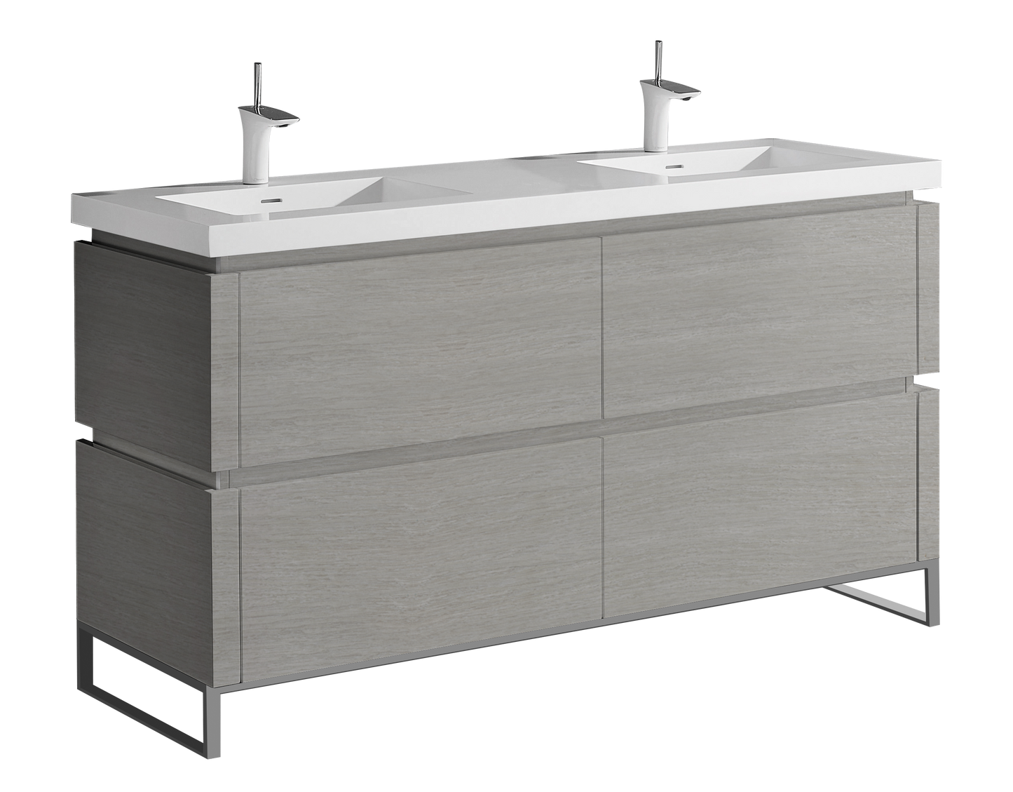 Metro 60D" Free Standing Vanity Cabinet