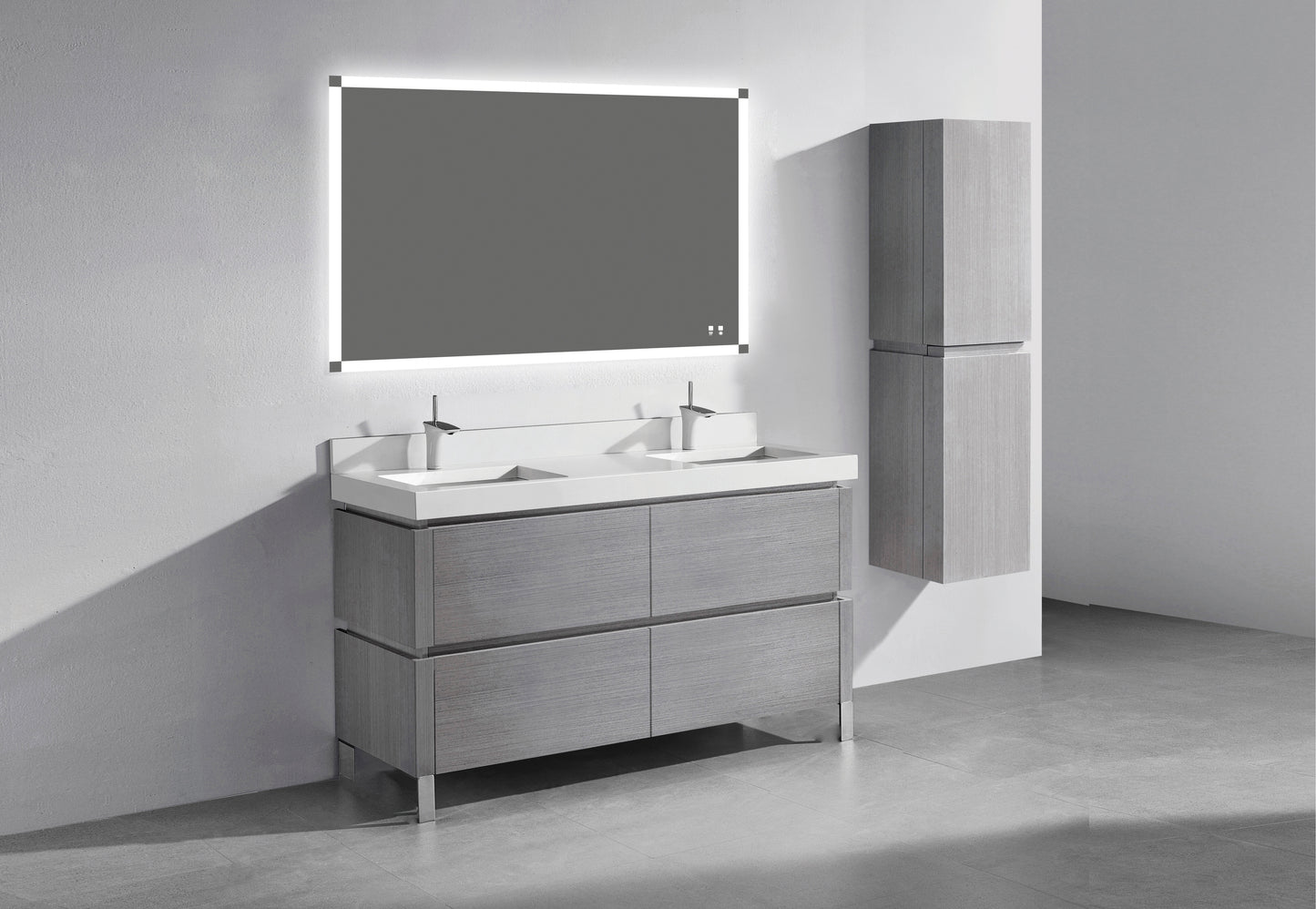 Metro 60D" Free Standing Vanity Cabinet