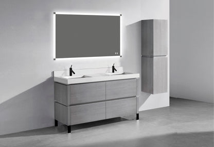Metro 60D" Free Standing Vanity Cabinet