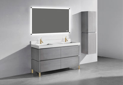 Metro 60D" Free Standing Vanity Cabinet