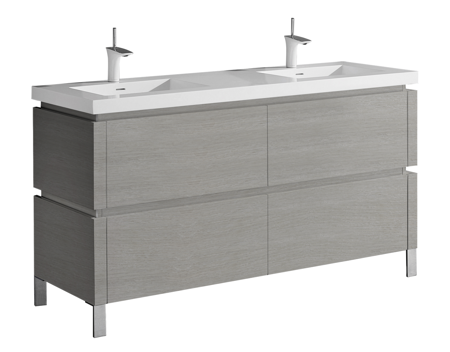 Metro 60D" Free Standing Vanity Cabinet