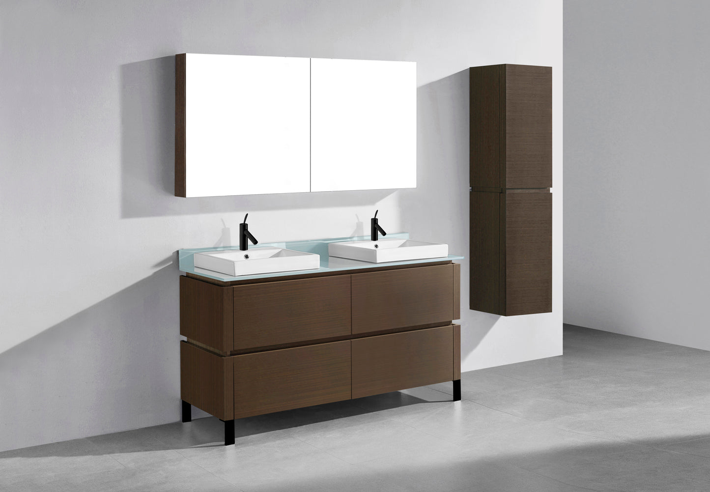 Metro 60D" Free Standing Vanity Cabinet