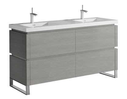 Metro 60D" Free Standing Vanity Cabinet