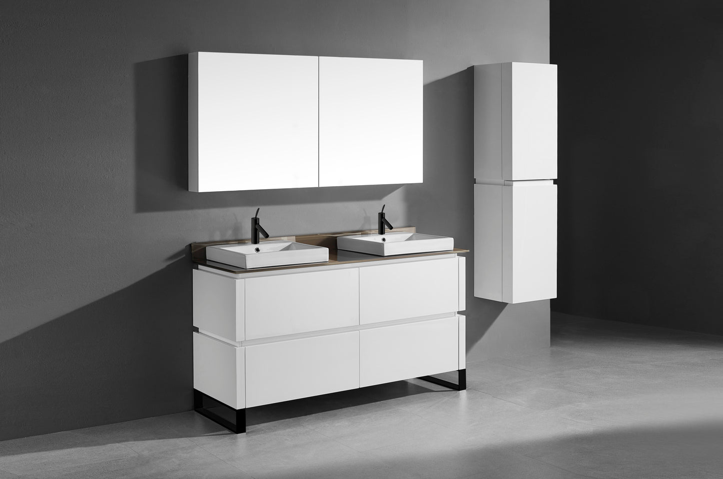 Metro 60D" Free Standing Vanity Cabinet