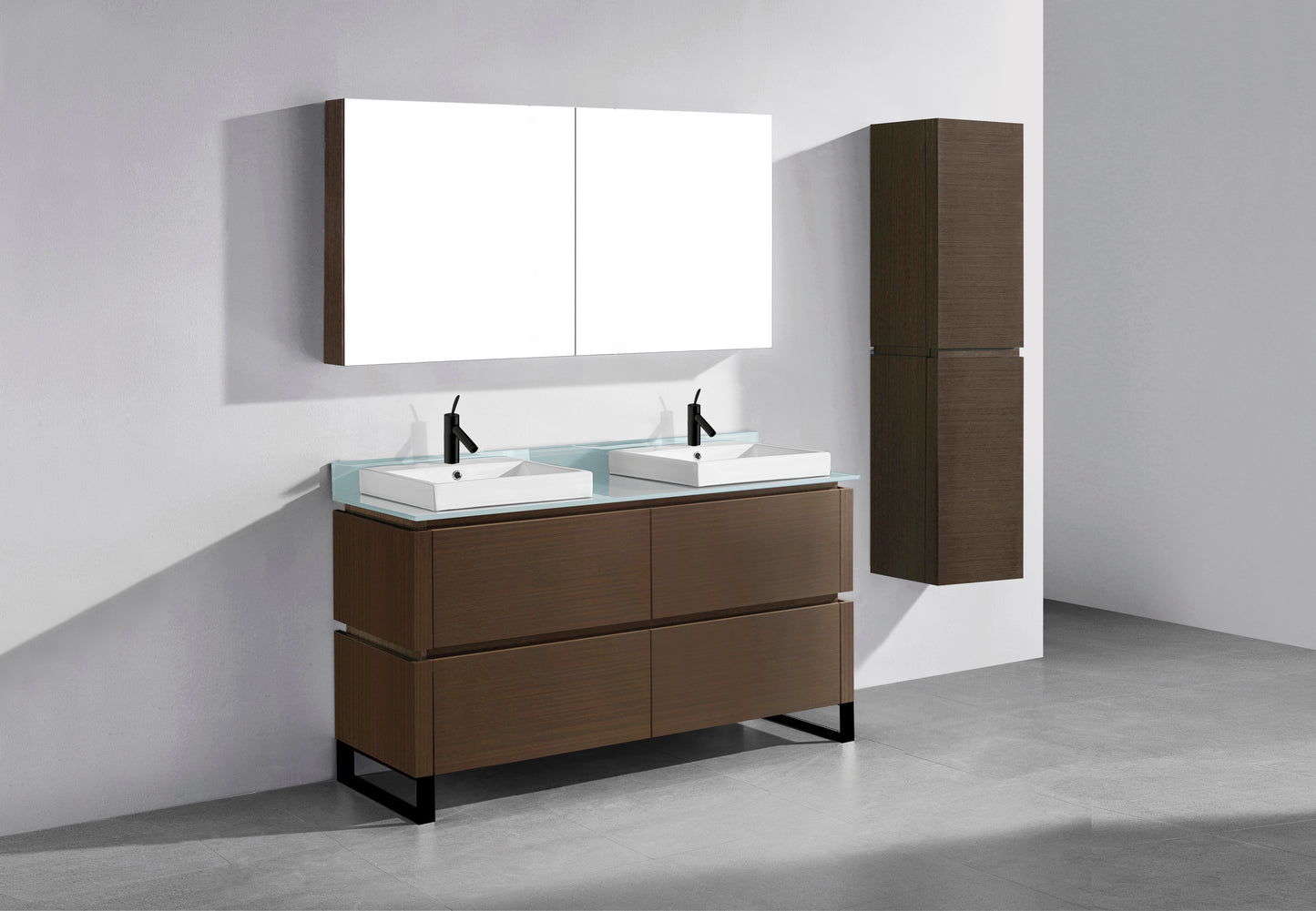 Metro 60D" Free Standing Vanity Cabinet