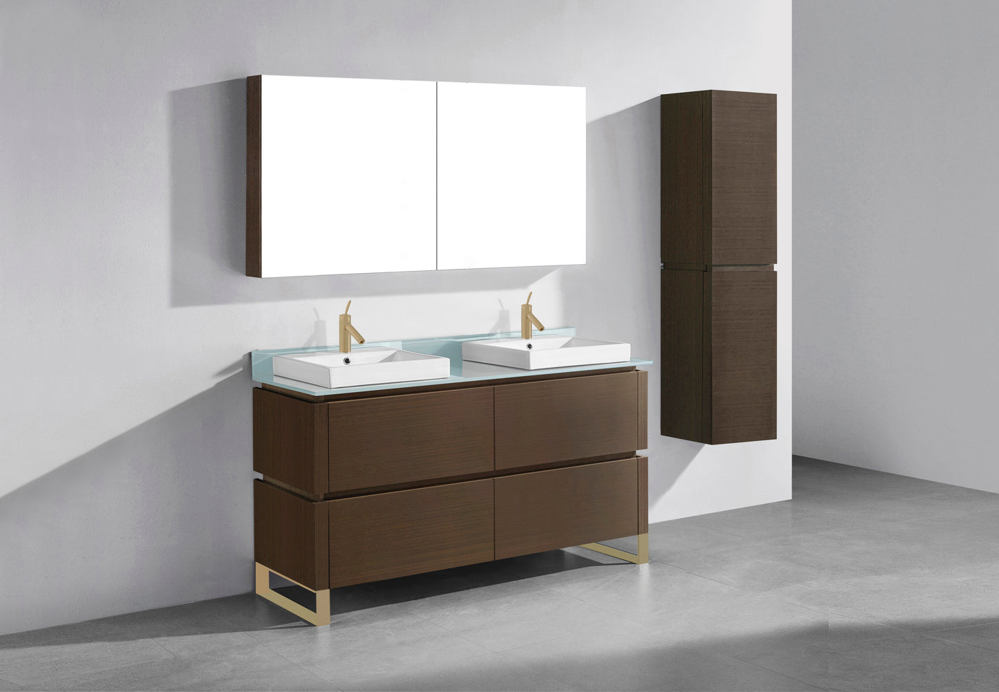 Metro 60D" Free Standing Vanity Cabinet