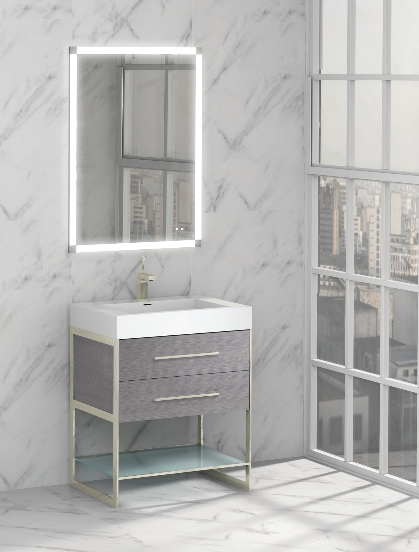 Madeli Silhouette 30" Free Standing Vanity Ash Grey