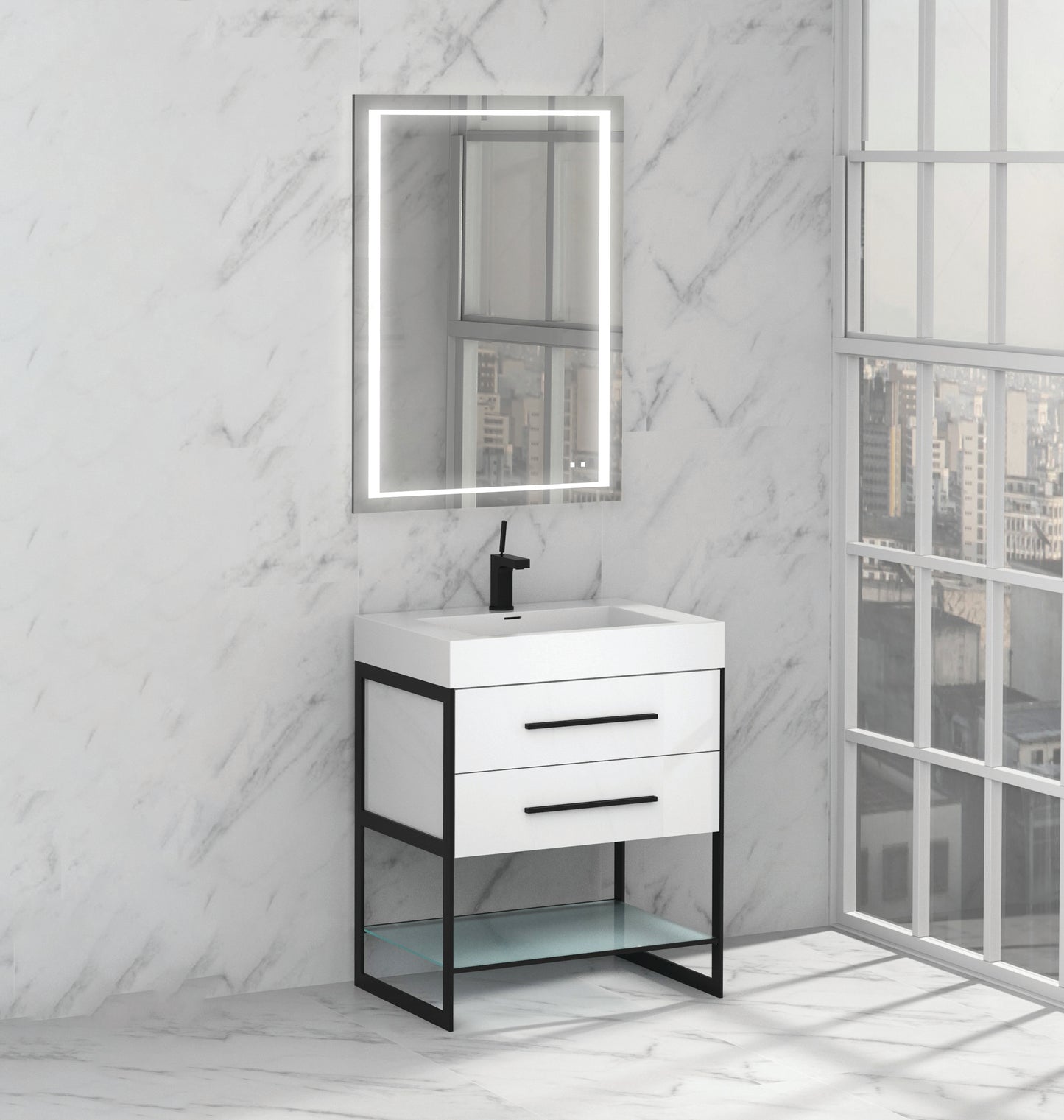 Silhouette 24" Free Standing Vanity Ash Grey
