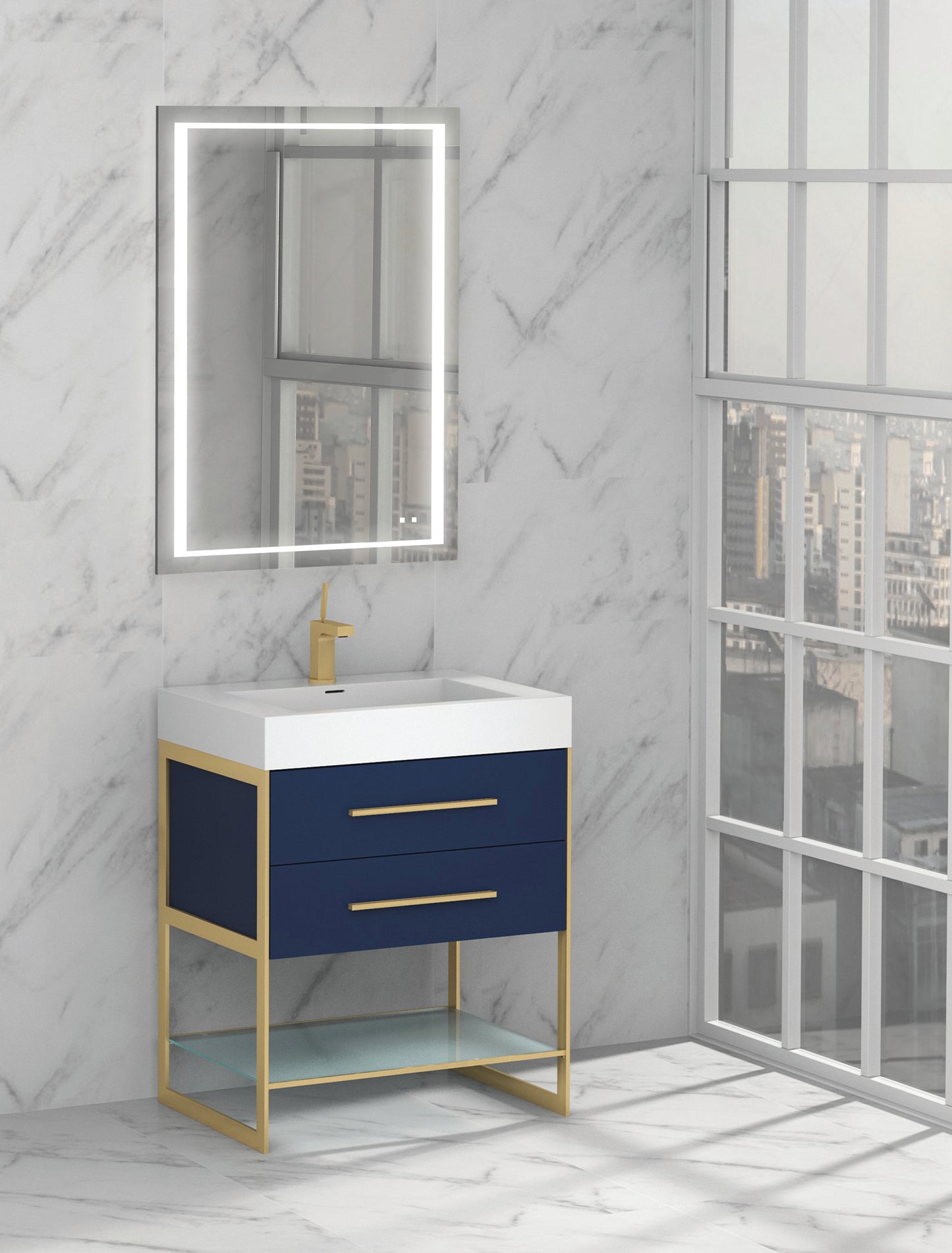 Silhouette 24" Free Standing Vanity Ash Grey