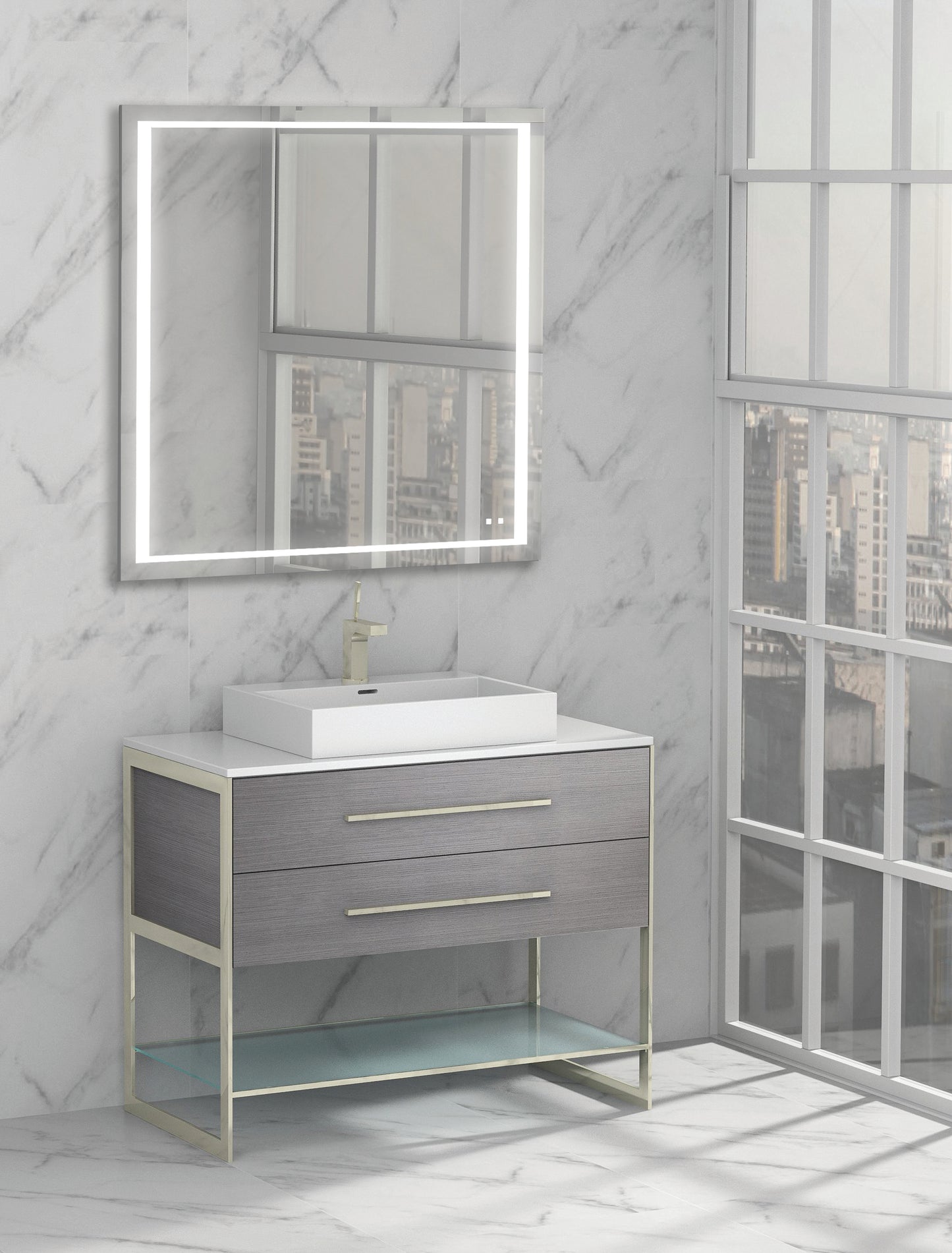Madeli Silhouette 42" Free Standing Vanity Ash Grey