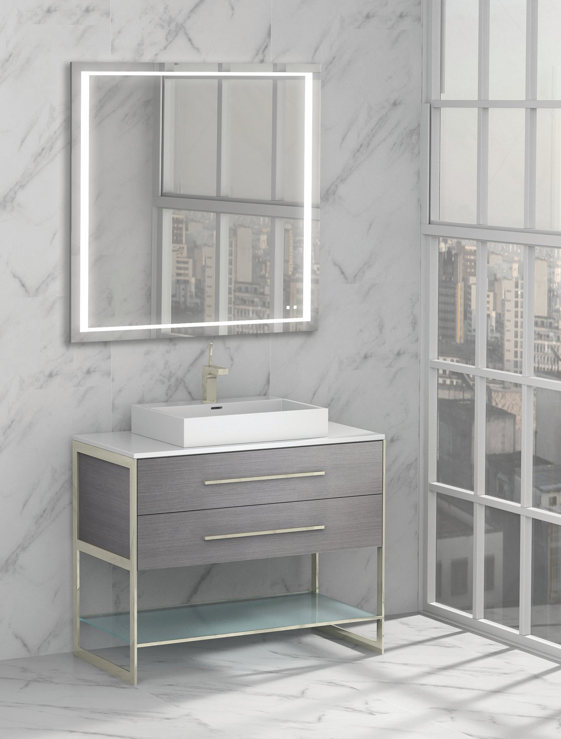 Madeli Silhouette 42" Free Standing Vanity Ash Grey