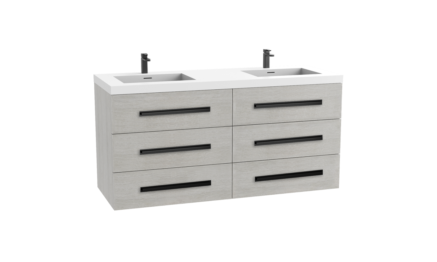 Madeli Epic 60D" Wall hung Vanity Cabinet
