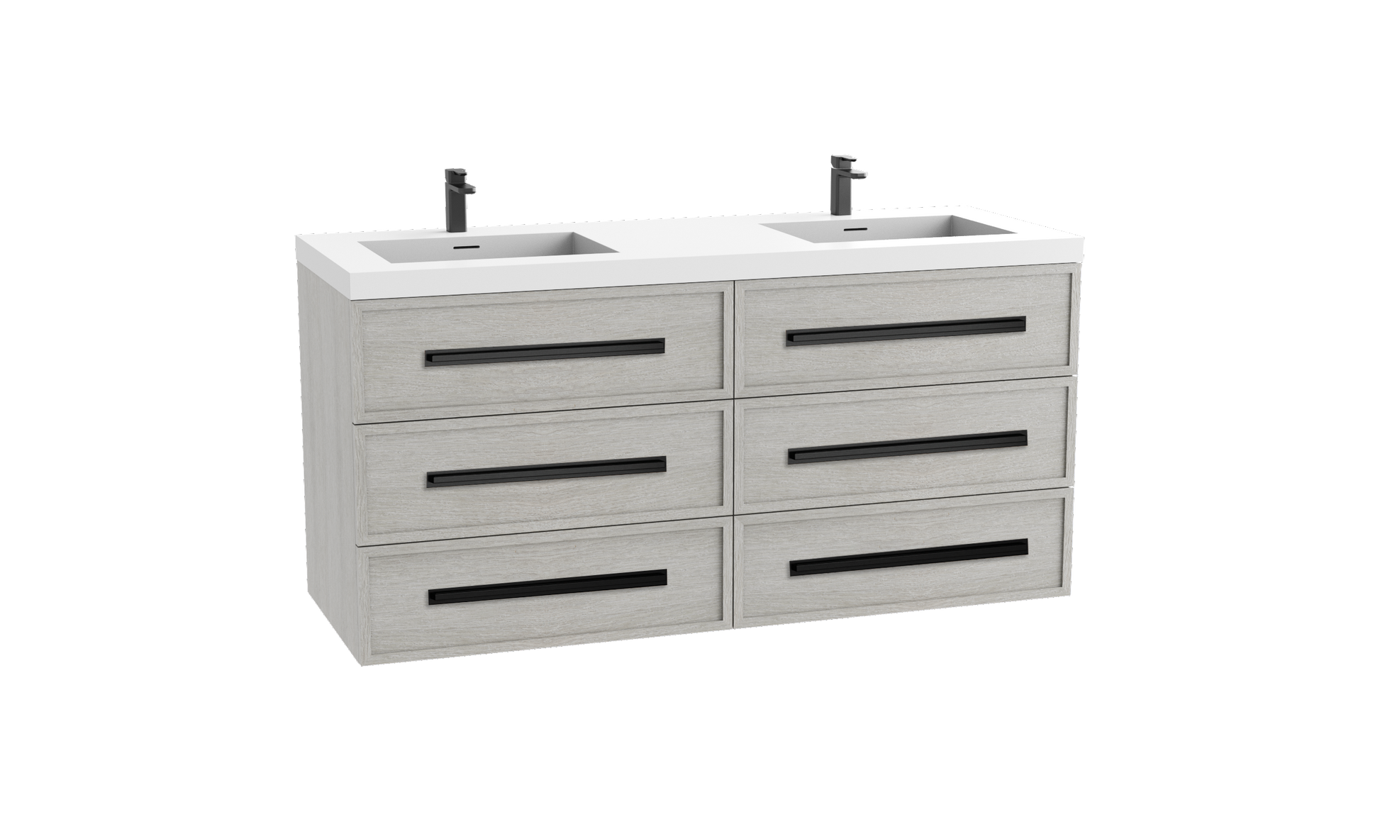 Madeli Legend 60D" Wall hung Vanity Cabinet