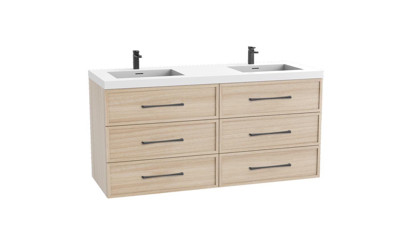 Legend 60D" Wall hung Vanity Cabinet
