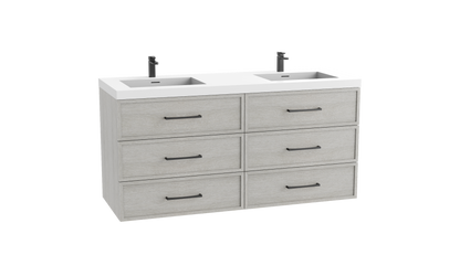 Legend 60D" Wall hung Vanity Cabinet