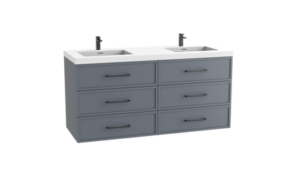 Legend 60D" Wall hung Vanity Cabinet