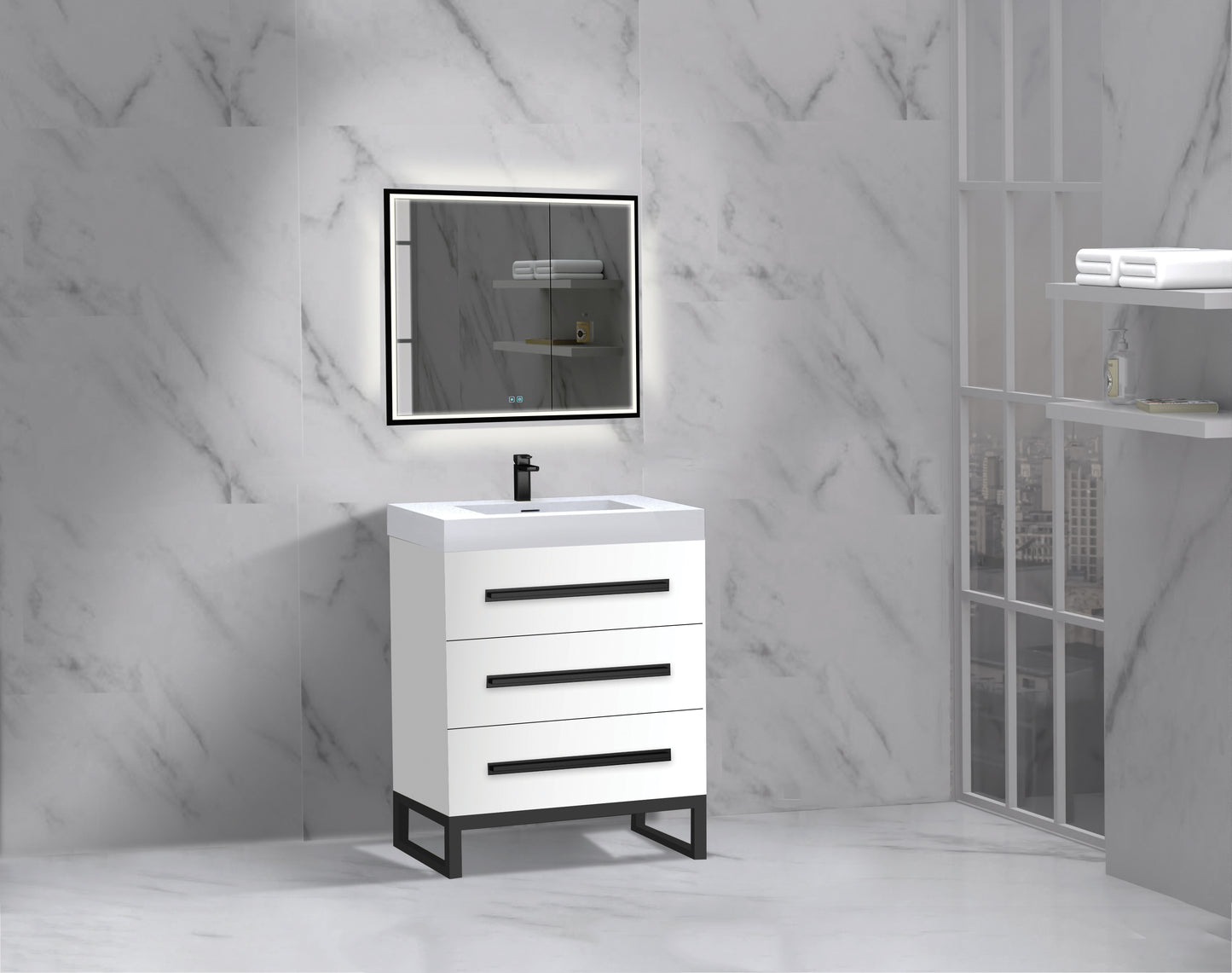 Icon 24" Free standing Vanity Cabinet with C-Base